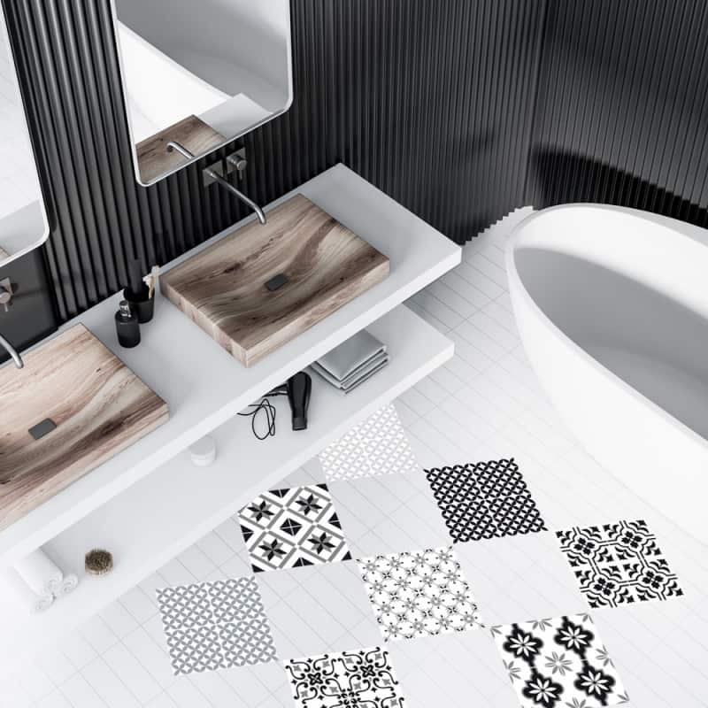 Adhesif Carrelage Sol - Vendu A L'unite - ROSALY (CARRSOL018