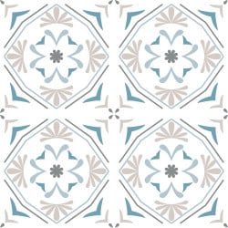 Adhesif Carrelage Sol - Vendu a l'unite - LEAF BLUE (CARRSOL035)