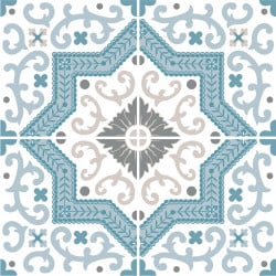 Adhesif Carrelage Sol - Vendu a l'unite - ARABESKBLUE (CARRSOL039)