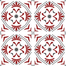 Adhesif Carrelage Sol - Vendu a l'unite - RED (CARRSOL044)
