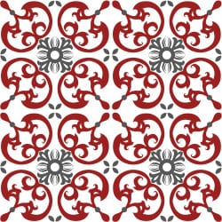 Adhesif Carrelage Sol - Vendu a l'unite - FLAKES RED (CARRSOL047)