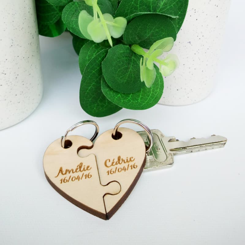 Porte-clés en bois avec vos prénoms de famille - Print Your Love