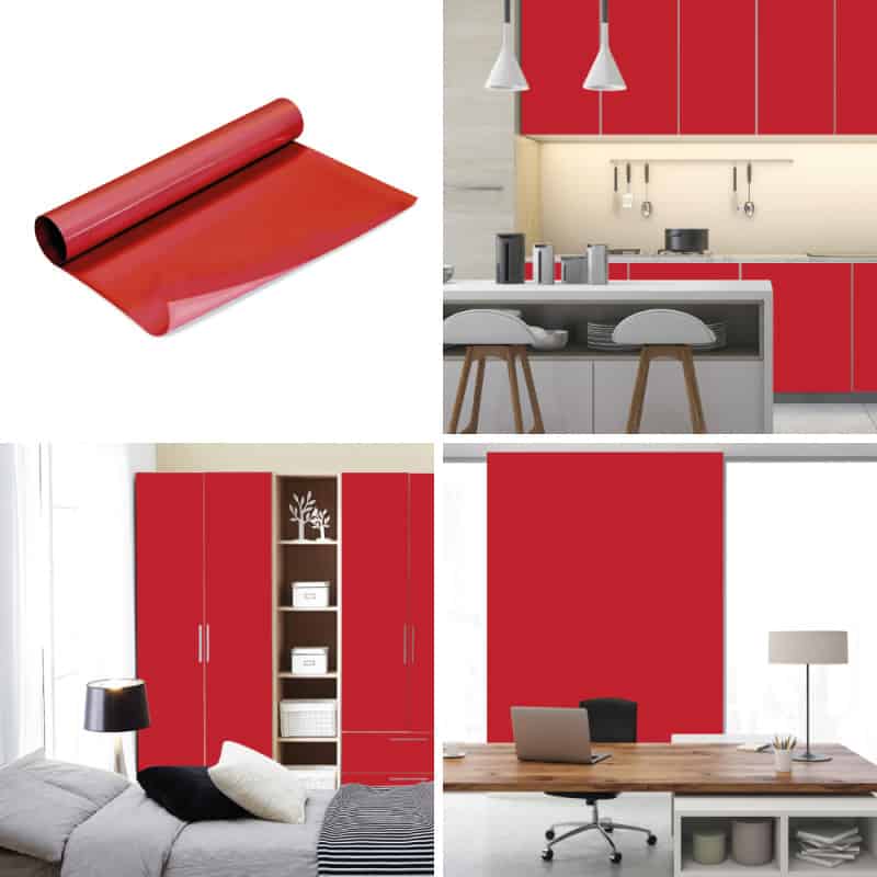 ADHESIF AU METRE ASPECT BRILLANT ROUGE DECORATIF ADHESIF AU METRE ASPECT BRILLANT ROUGE DECORATIF
