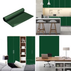 ADHESIF AU METRE ASPECT BRILLANT VERT FONCE DECORATIF