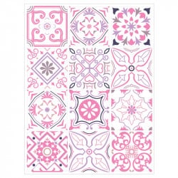 PLANCHE DE STICKERS IMITATION CARREAUX DE CIMENT PINKNIGHT (CIM0075)