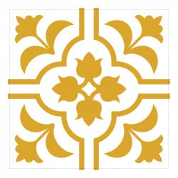 STICKERS ASPECT CARREAUX DE CIMENT GOLD (CIMENT0004)