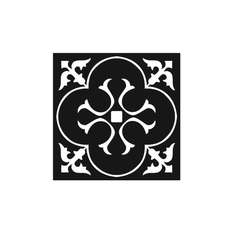 STICKERS CARREAUX DE CIMENT BLACK ARABESQUE (CIMENT0023)