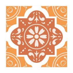 STICKERS CARREAUX DE CIMENT ORANGEFLOWERS (CIMENT0028)