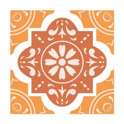 STICKERS CARREAUX DE CIMENT ORANGEFLOWERS (CIMENT0028)