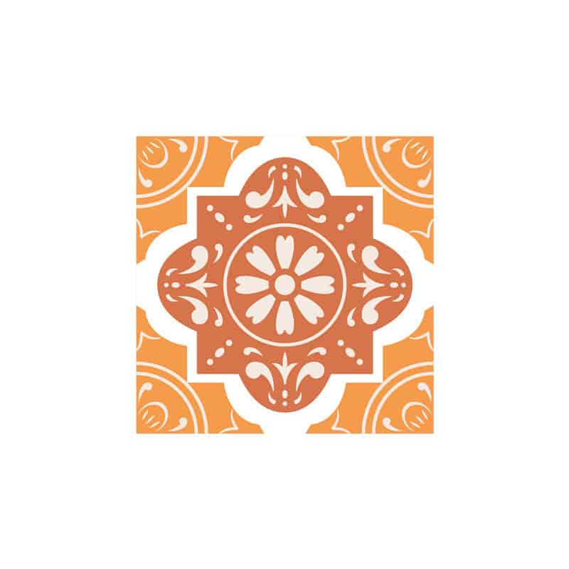 STICKERS CARREAUX DE CIMENT ORANGEFLOWERS (CIMENT0028)