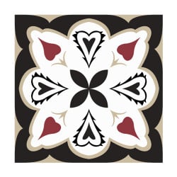 STICKERS CARREAUX DE CIMENT A L'UNITE HEARTRED (CIMENT0056)