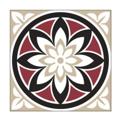 STICKERS CARREAUX DE CIMENT A L'UNITE FLOWRED (CIMENT0058)