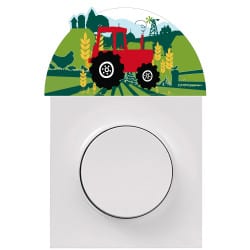 sticker tracteur rouge déco interrupteur