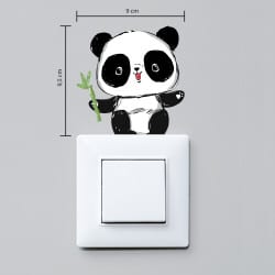 sticker pour interrupteur motif panda décor chambre enfant