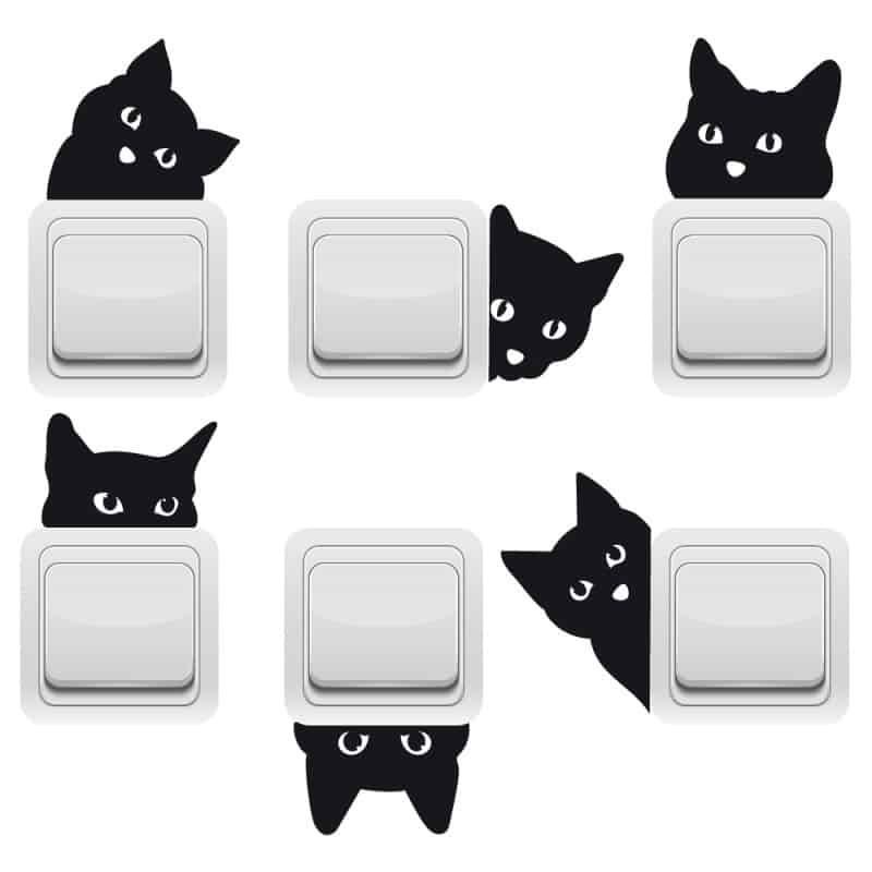 sticker déco motif chats pour interrupteur