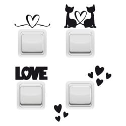 sticker décoratif pour interrupteur thème love