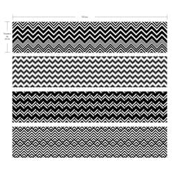 LOT DE 4 STICKER CONTREMARCHES A MOTIFS BLACK ZIGZAG (CONT0064)