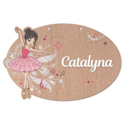 Plaque de porte bois personnalisable danseuse