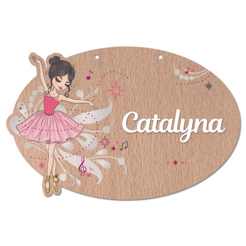 Plaque de porte bois personnalisable danseuse