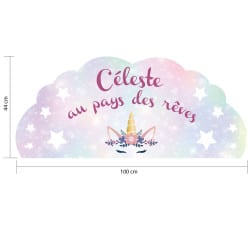 tête de lit adhésive licorne