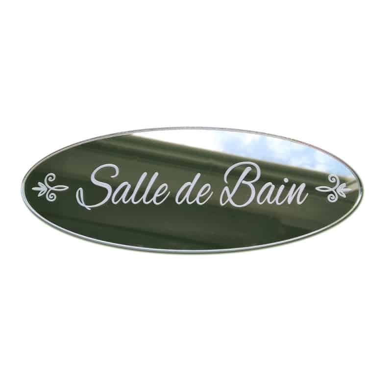 Plaque de Porte Salle de Bain - Plaque Miroir SDB - Plaque Porte Salle Bain