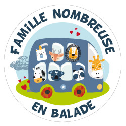 Sticker voiture famille nombreuse