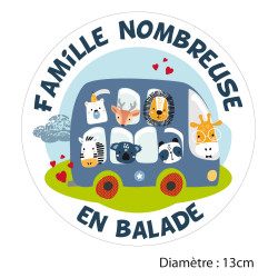 Sticker auto famille nombreuse tribu