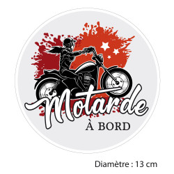 Sticker auto rond pour motarde