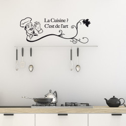 STICKER LA CUISINE C'EST DE L'ART (A0320)