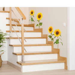 Tournesols autocollants décoration escalier