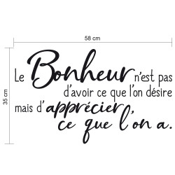 sticker texte le bonheur