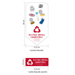 autocollant poubelle tri canette métal