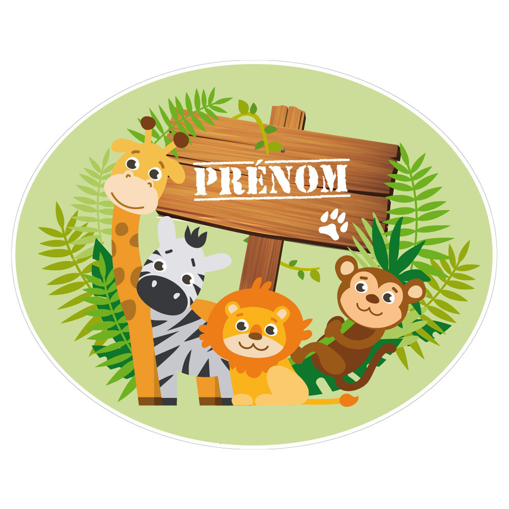 sticker personnalisable jungle