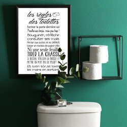 Stickers muraux et vitrines les règles des toilettes