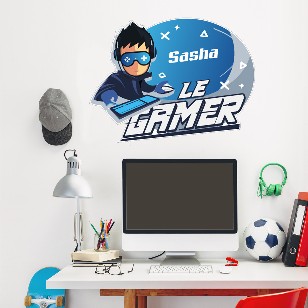 Sticker Tête de Lit pour chambre d'enfant - Tête de lit personnalisée Gamer
