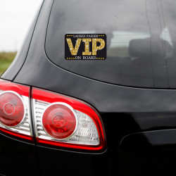 Autocollant voiture Bébé à bord : VIP ON BOARD. Stickers auto.