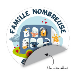 Autocollant voiture famille nombreuse en balade