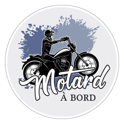 Sticker voiture Motard à bord