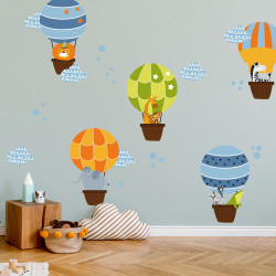 décor mural enfant montgolfière