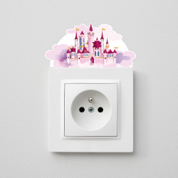 sticker déco prise électrique château de princesse déco chambre fille