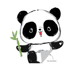 autocollant adhésif petit panda