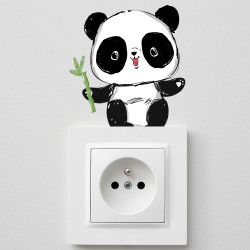 sticker panda décor prise électrique