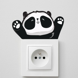 sticker panda pour déco prise électrique