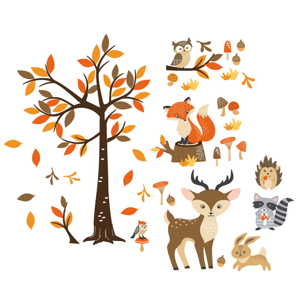 Stickers animaux de la forêt et l'arbre enchanté – STICKERS BÉBÉS