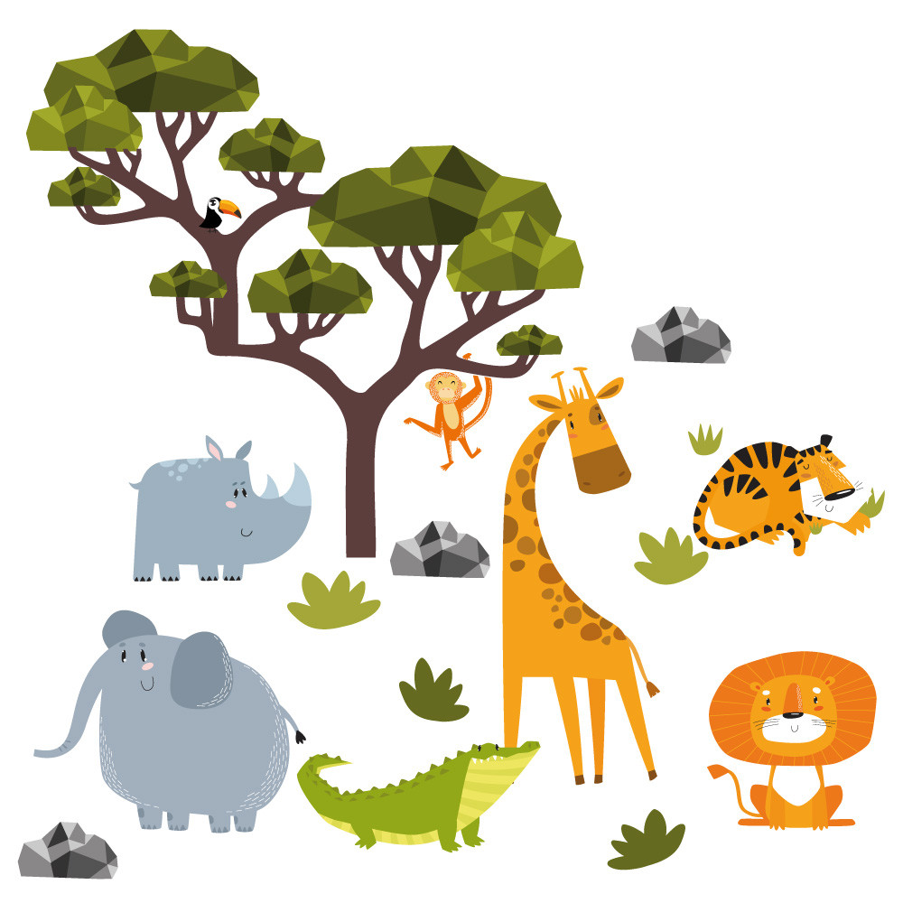 Stickers enfant Jungle Savane - Art Déco Stickers