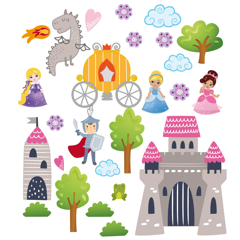 Stickers Princess For Ever - Autocollant muraux et deco
