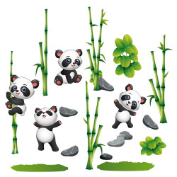 Stylo panda Sac crayon panda Stickers panda Panda Party décoration  Papeterie de bureau mignon Panda cadeau d'anniversaire pour une fill