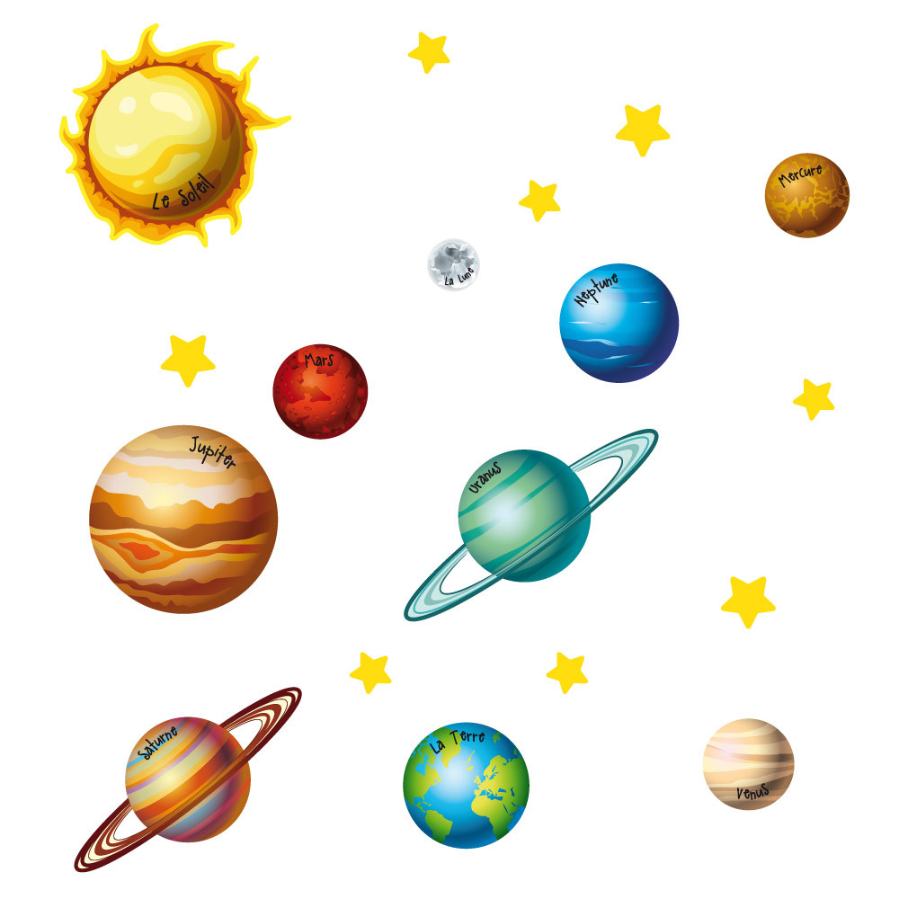 Brillez dans les étoiles sombres pour le plafond, étoiles brillantes pour  les planètes au plafond, décalcomanies murales du système solaire Galaxy  Space Nursery Stickers muraux Rocket Astro