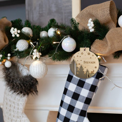 décoration de Noël originale et personnalisée en bois et miroir or