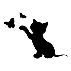 STICKER INTERRUPTEUR CHAT PETIT PAPILLON (INTERR063)